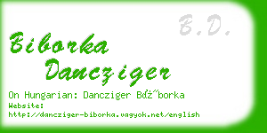 biborka dancziger business card